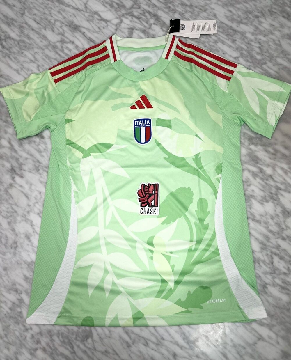 Adidas Italia Jersey Green Italy National Soccer Team Retro JF0600 Womens Medium